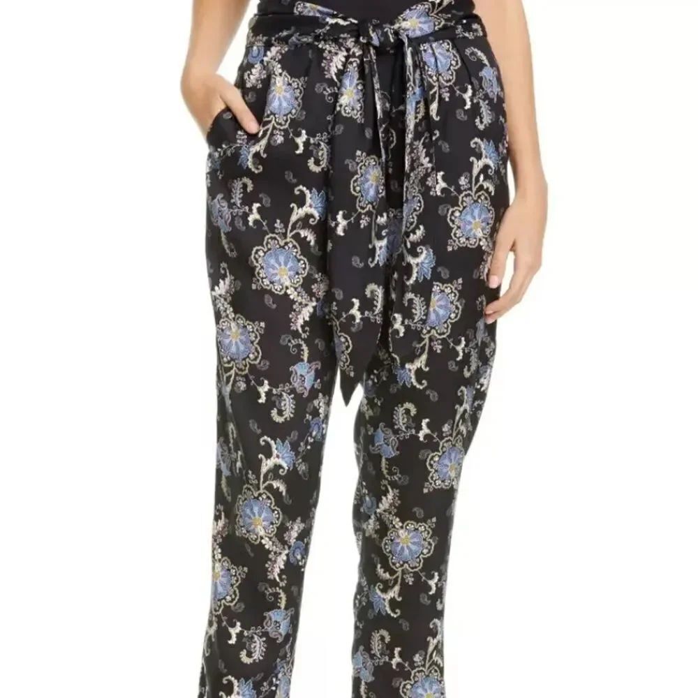 Rebecca Taylor Women's Black Paisley Fleur Silk Blend Pants